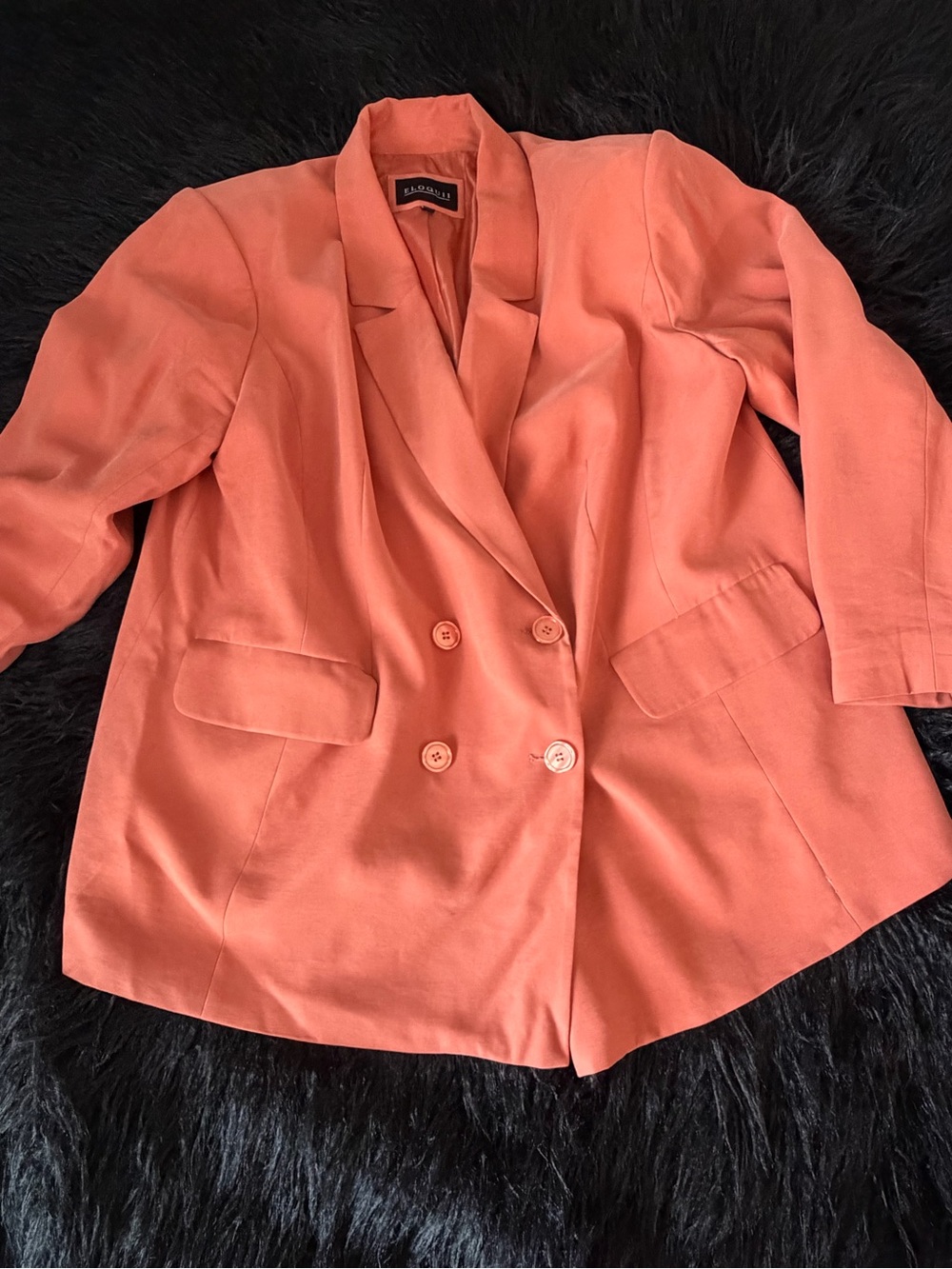 Eloquii Burnt Orange Double-Breasted Blazer